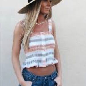 By Together stripped Cropped halter top size medium